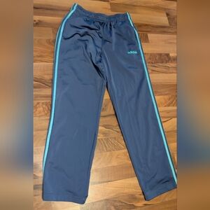 Adidas Blue Apparel Joggers with Teal Accents, Adult Size Medium